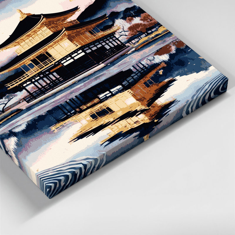 Art mural sur toile avec villes japonaises, Kyoto, H 11 po x l 14 po
