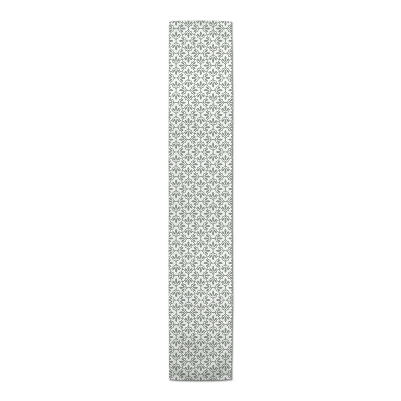 Geometric Table Runner, 90" x 16", Green
