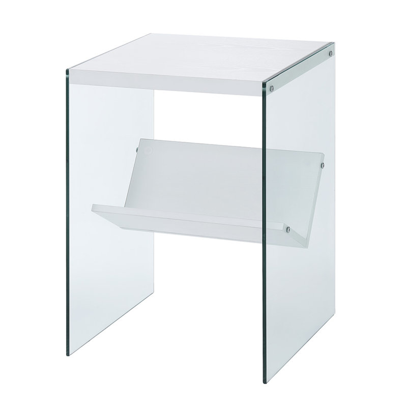 Allegonda Marble Top End Table, White