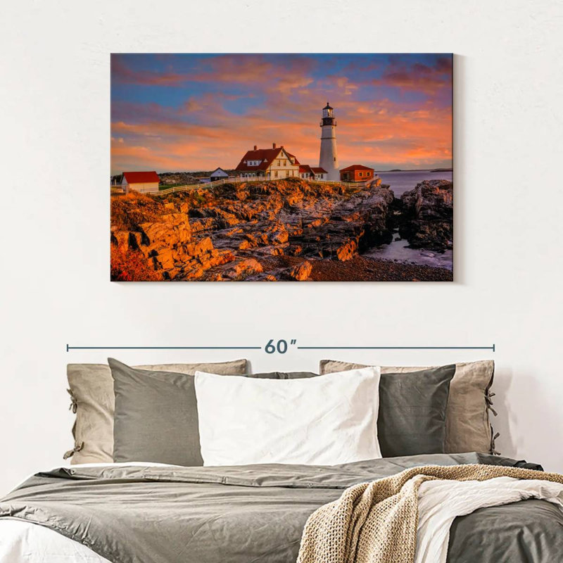 Sunny portland head lighthouse Aletra, H 32 po x l 48 po