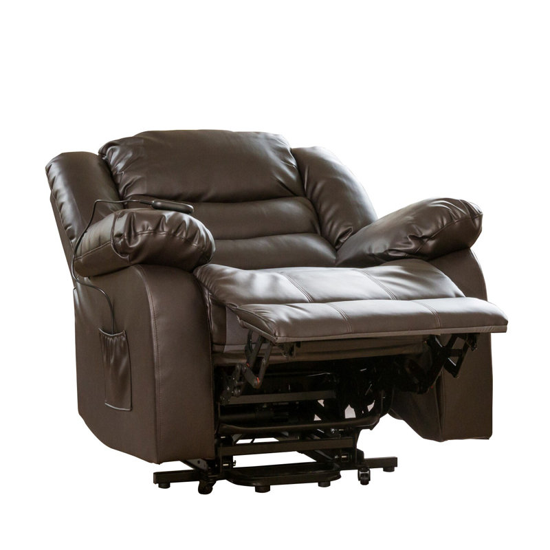 Armeta 96cm Wide Electric Lift-Assist Massage Heat Mobility Recliner Chair, Brown