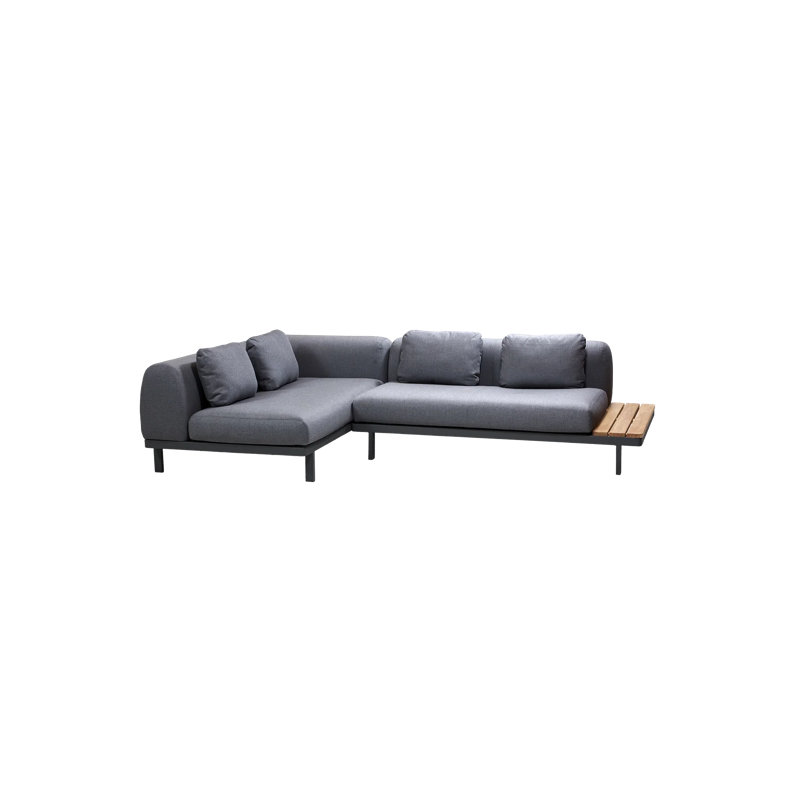 Space Compact 2-Module Corner Sofa With Side Table