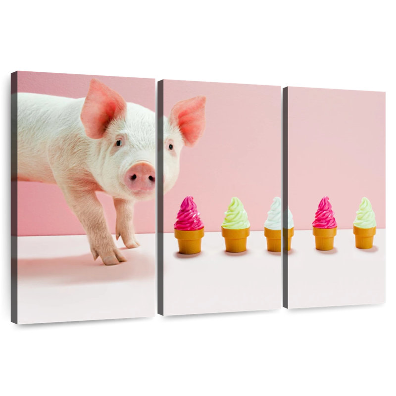 Cochon et Sundaes, H 36 po x l 57 po