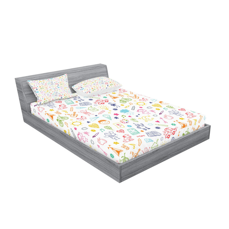 Multicolore drap-housse et coussin décoratif Ambesonne, Ensemble de draps pour grand lit + 5 pièces suppl