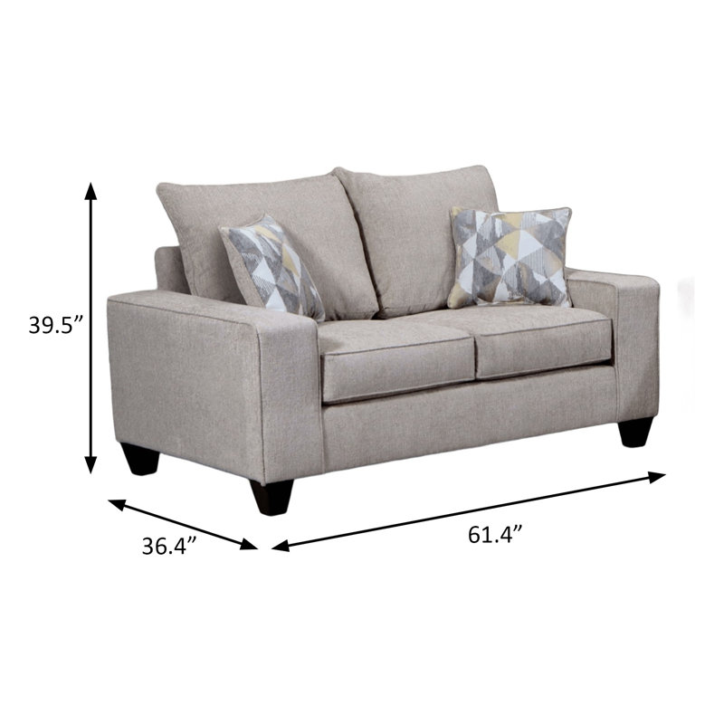Causeuse contemporaine l 61,4 po, beige