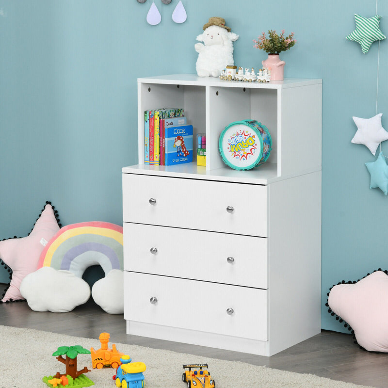 Commode 3 tiroirs Frants, Blanc