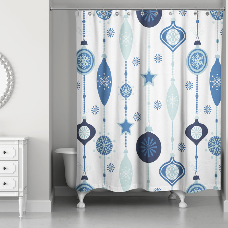 Rideau de douche simple Nannette, Bleu