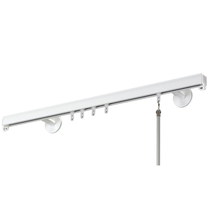 Tringle à rideaux simple 1 po Hayek, Blanc, H 1 po x l 60 po x P 3,36 po