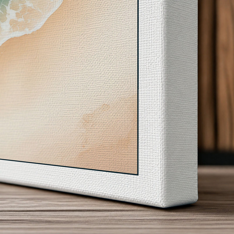 Waves at Shore Coastal - Wrapped Canvas, 24x16 - 61.0 x 40.6 cm, White Border