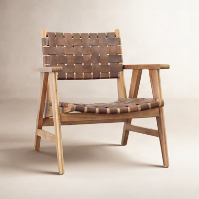 Sutri Leather Woven Armchair