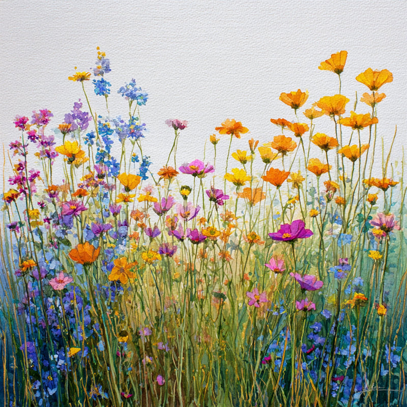 Art doré sur toile Golden Meadow, H 30 po x l 30 po x P 1,5 po