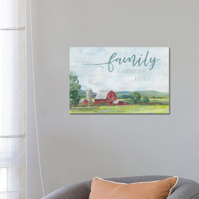 «Family Gather Here» par Sally Swatland - reproduction d'art textuel