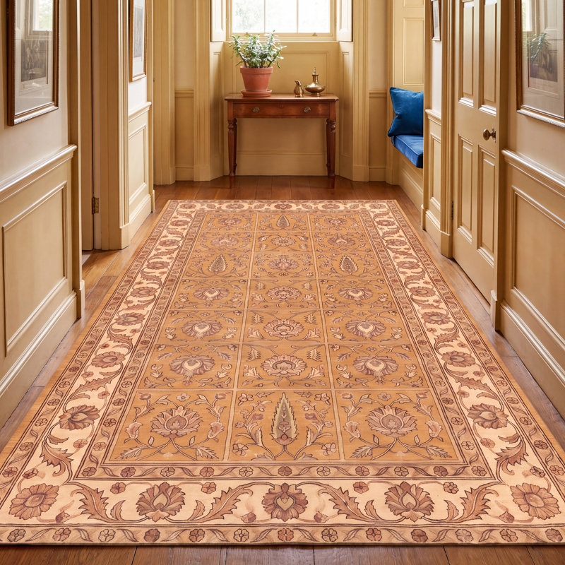 Tapis Delta2 traditionnel persan audacieux orange, vert et crème, lavable en machine, antidérapant, à poils courts, pour intérieur et extérieur, adapté aux animaux domestiques, idéal pour le salon, la chambre, la salle à manger, l'entrée, le corridor ou le bureau.