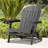 Foldable Dark Gray Wood Chair - For Rustic Outdoor Ambiance Gray, With Flair-1993804661