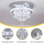 Modern K9 Crystal Chandelier LED Ceiling Light Fixtures Stainless Steel Flush Mount Ceiling Chandelier Light For Bedroom,Living Room,Foyer,Hallway,Closet,White Light
