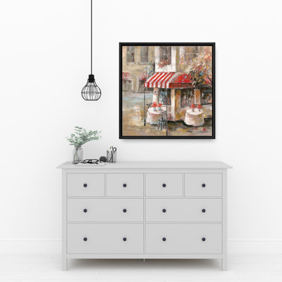 Sunny Restaurant Terrace Framed Canvas | Home Decor Art