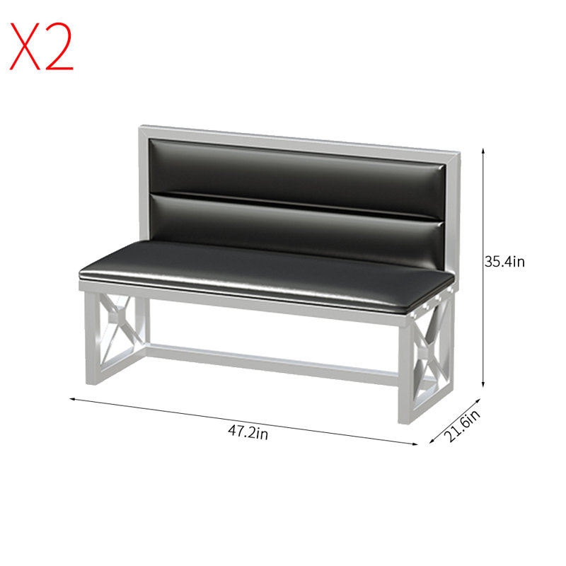 Banc rembourré en similicuir Simple