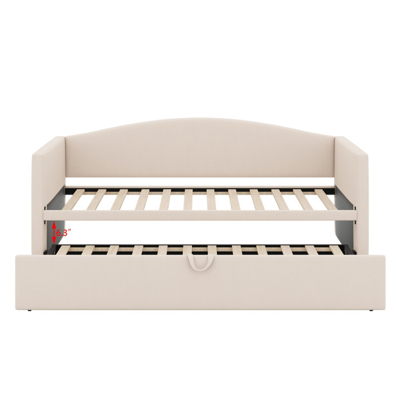 Lit de jour avec couchette extensible, Beige