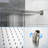 Wall Mounted Shower System, 10 Inch Square Rainfall Head, 26.18 Adjustable Slide Bar, - Scald Valve, Dual Function, Brushed Nickel Finish Easy To Clean Nozzle,