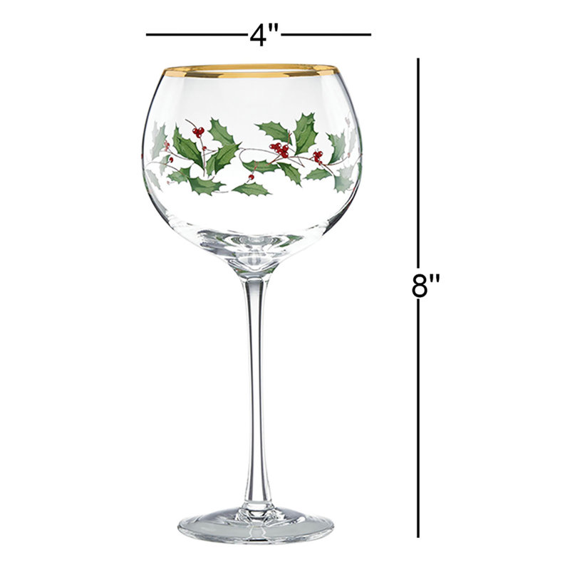 Holiday Balloon 16 oz. Red Wine Glass