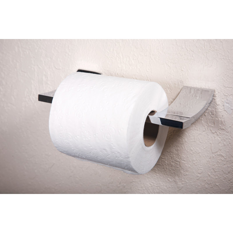 Cinu Wall Mount Double Post Toilet Paper Holder, Satin Nickel