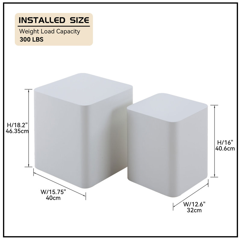 Ensemble de tables de bout Block, Blanc