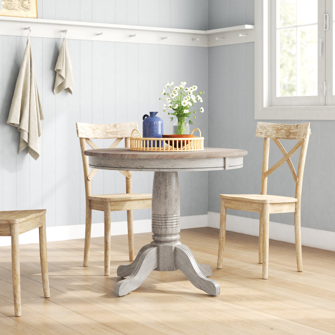 Wilkey Round Solid Wood Dining Table Sand & Stable™ Table Base