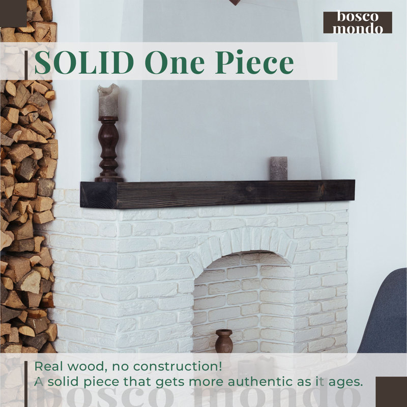 Cleamon Floating Fireplace Shelf Mantel, Black