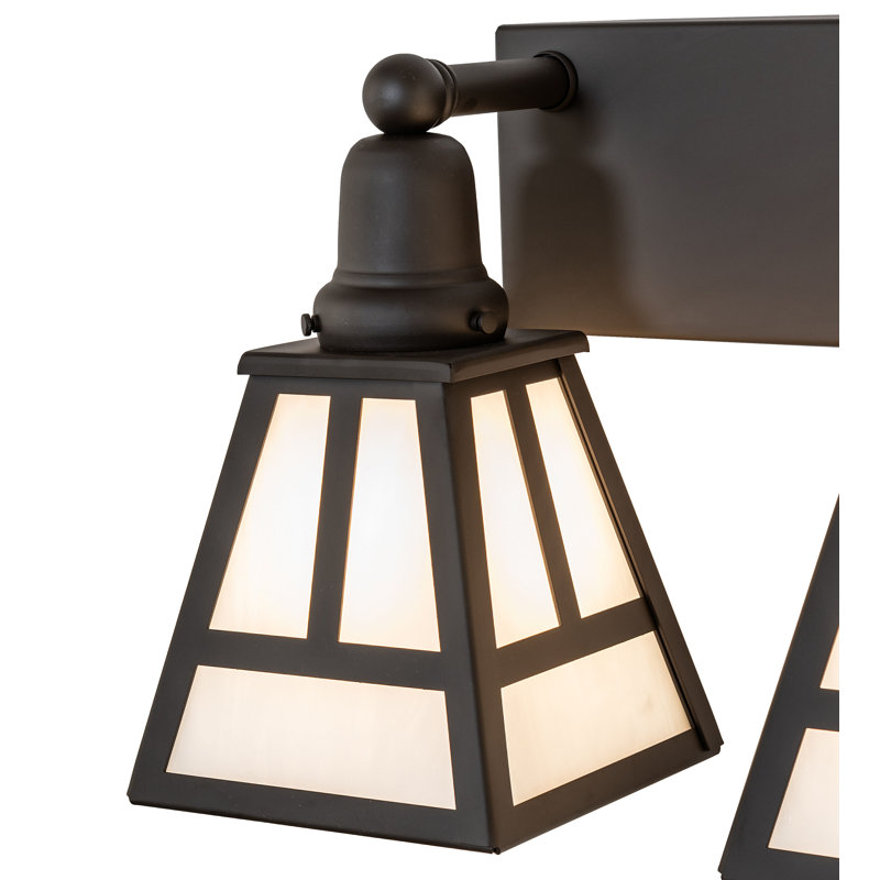 "T" Mission 3-Light Vanity Light, 10" H x 24" W x 8" D, White, Oil Rubbed Bronze