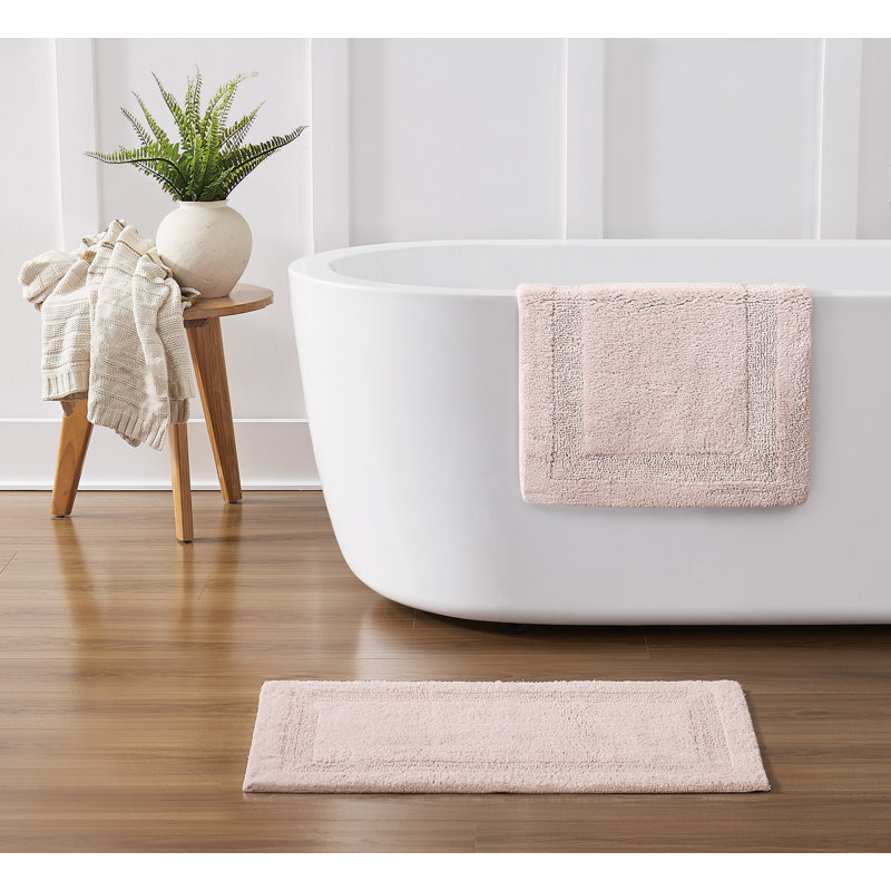 Ensemble de 2 tapis de bain gris (20 x 32) Papastamelos, Ensemble de 2 - L 24 po x l 17 po, Rose