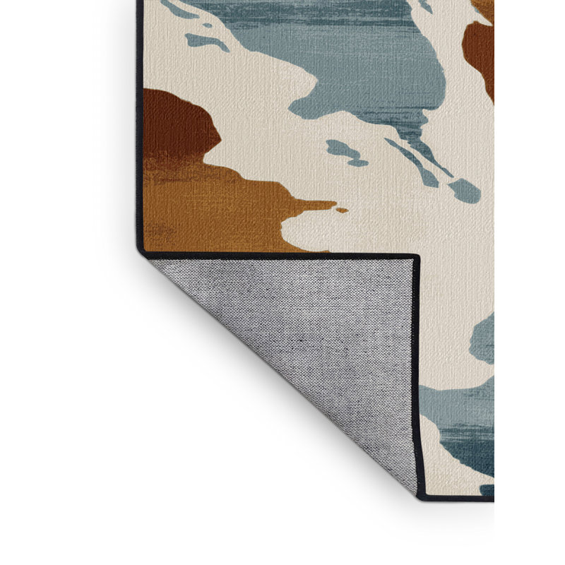Tapis aquarelle lavable à la machine, Rond 8 pi
