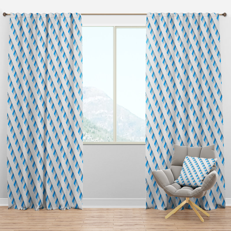 Panneau de rideau simple semi-diaphane avec passe-tringle Mid-Century, l 52 po x L 108 po