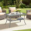 Patio Wicker Coffee Table With Glass Top-1603606042