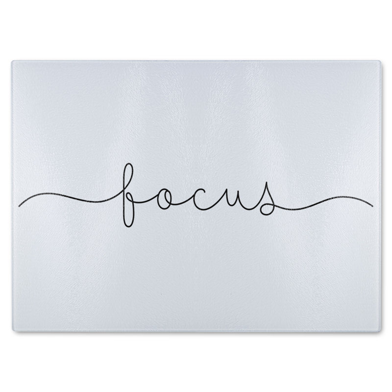 Text Focus Designer Glass Chopping Board, 40cm L x 28cm W