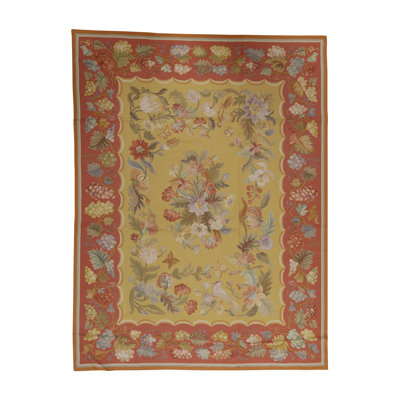 Hand Knotted Wool Floral Area Rug
