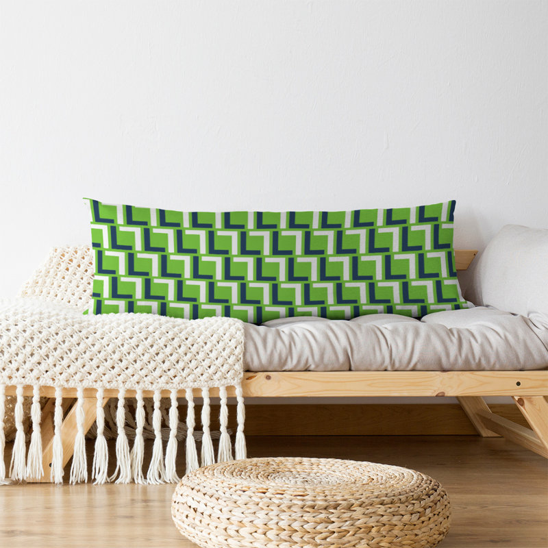 Polyester Medium Pillow, Polyester, College Navy/White/Action Green