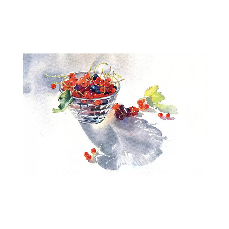 Currants by Marina Ignatova - Wrapped Canvas Painting, 20.32 cm H x 30.48 cm W