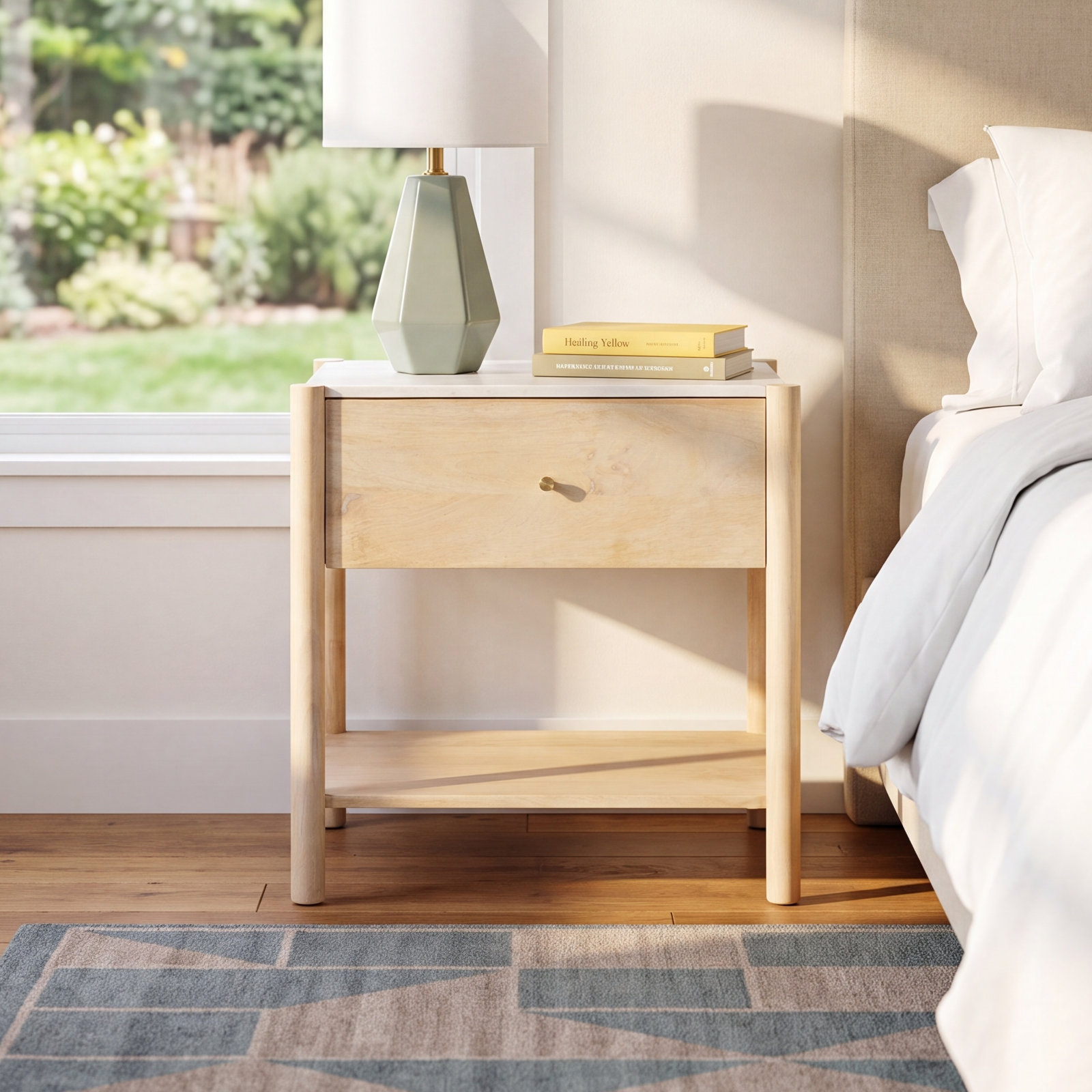Amity Mango Nightstand, White Wash