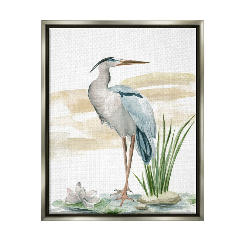 «Stupell Industries Heron & Lotus Flower», art mural sur toile par Melissa Wang, H 31 po x l 25 po x P 1,7 po