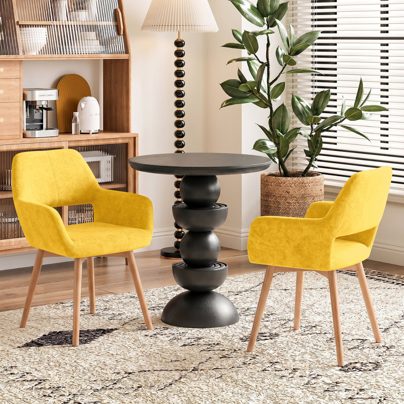 Philodendron 17.7'' H Upholstered Armchair, Yellow
