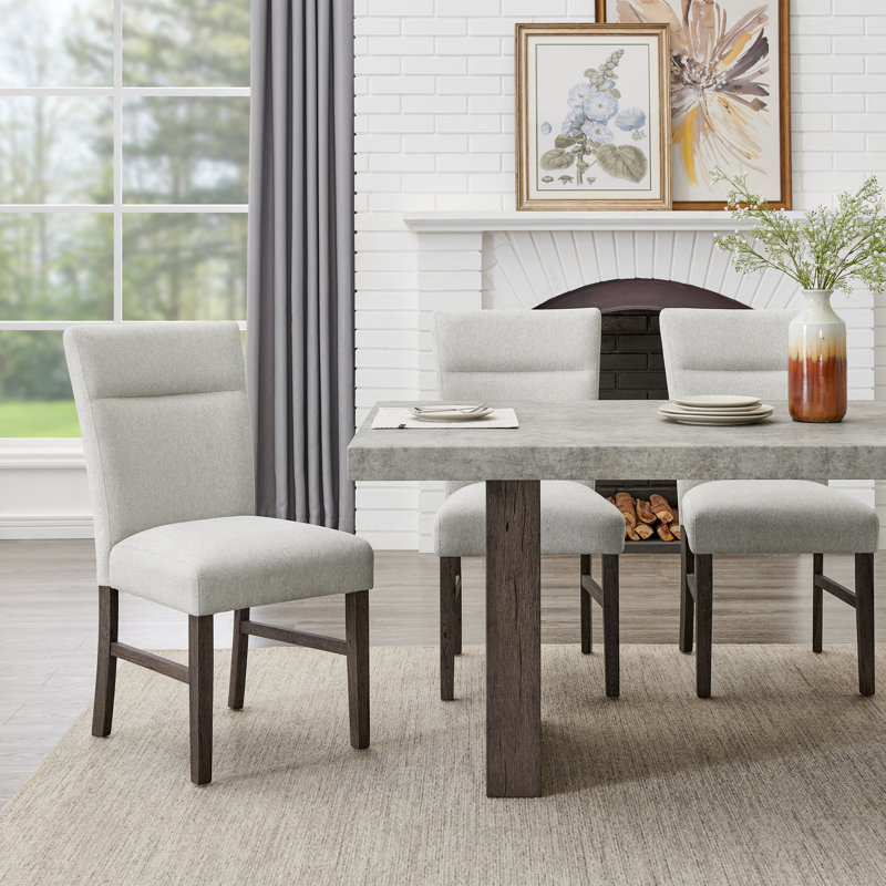  Sorlen Modern 5-piece Dining Set, 3d Faux Concrete Table With 6 Chairs, 5