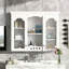 Armoire à pharmacie murale, armoire de salle de bain murale avec 2 portes en verre, armoire de rangement au-dessus de la toilette avec beaucoup de rangement