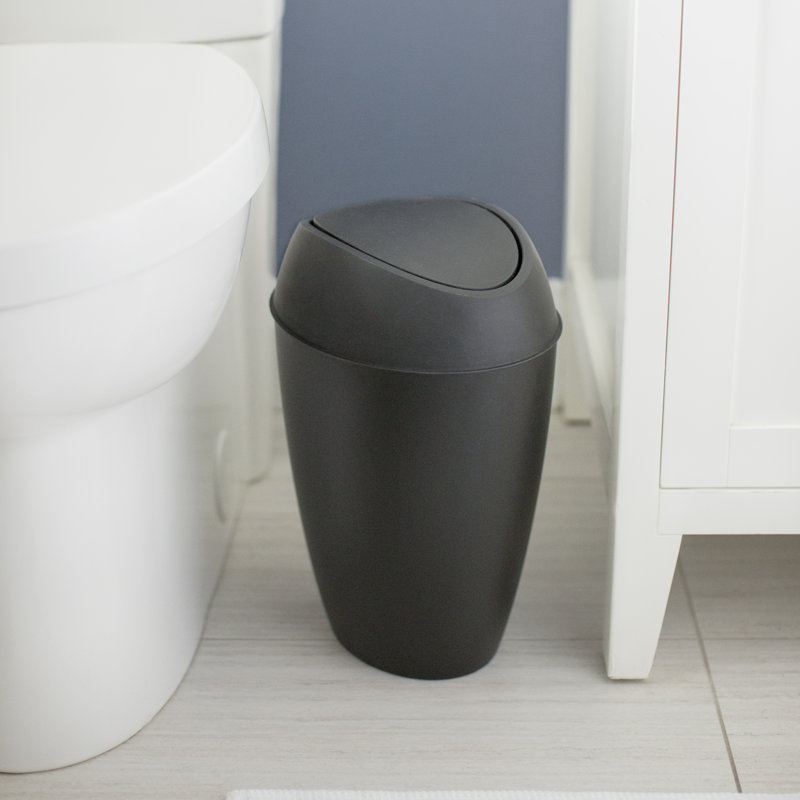 Poubelle pivotante en plastique 2,2 gallons Twirla, Noir
