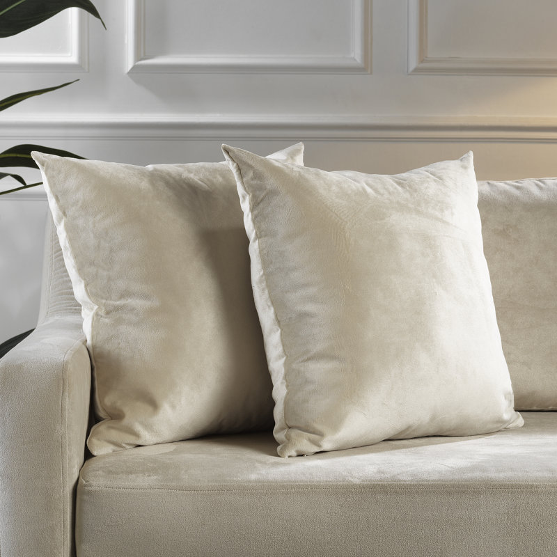 Housse de coussin en velours mat, 20 po x 20 po, 13 écru