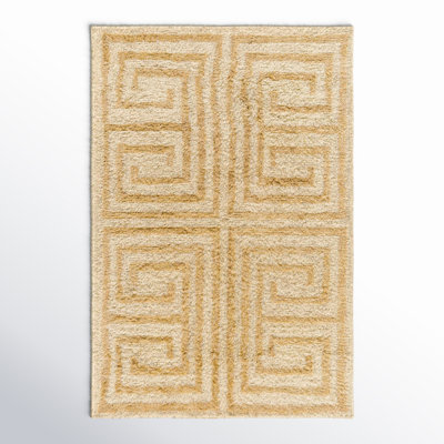 Anemone Geometric Wool Shag Rug