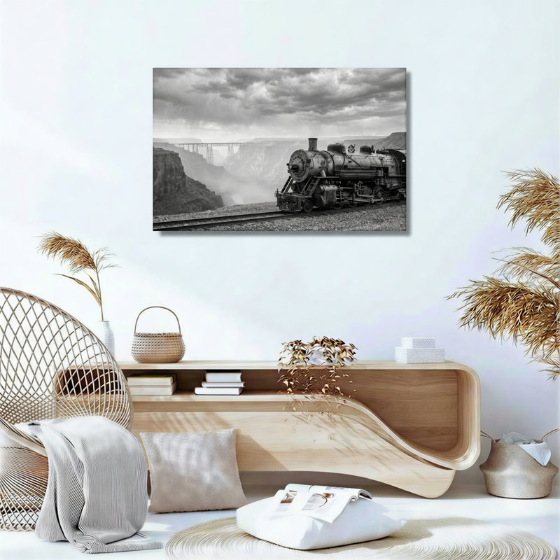 Ensemble de 1 tableau sur toile représentant un train à vapeur, 24"H x 36"W, Wrapped Canvas