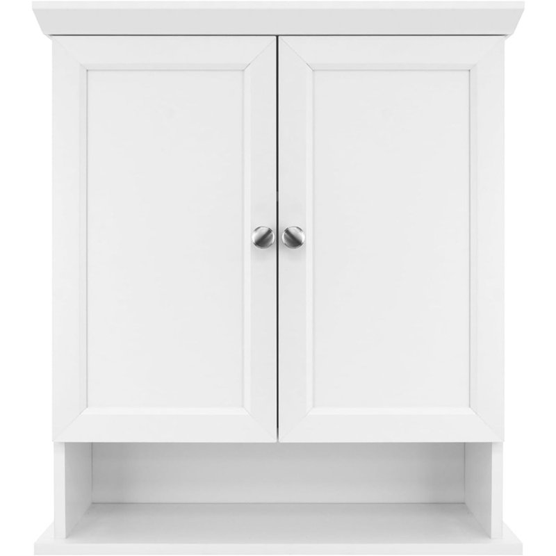 Medicine Cabinet Organizer - White - Wall-Mounted, Over-The-Toilet Storage, Bathroom Furniture, Restroom Organizer
