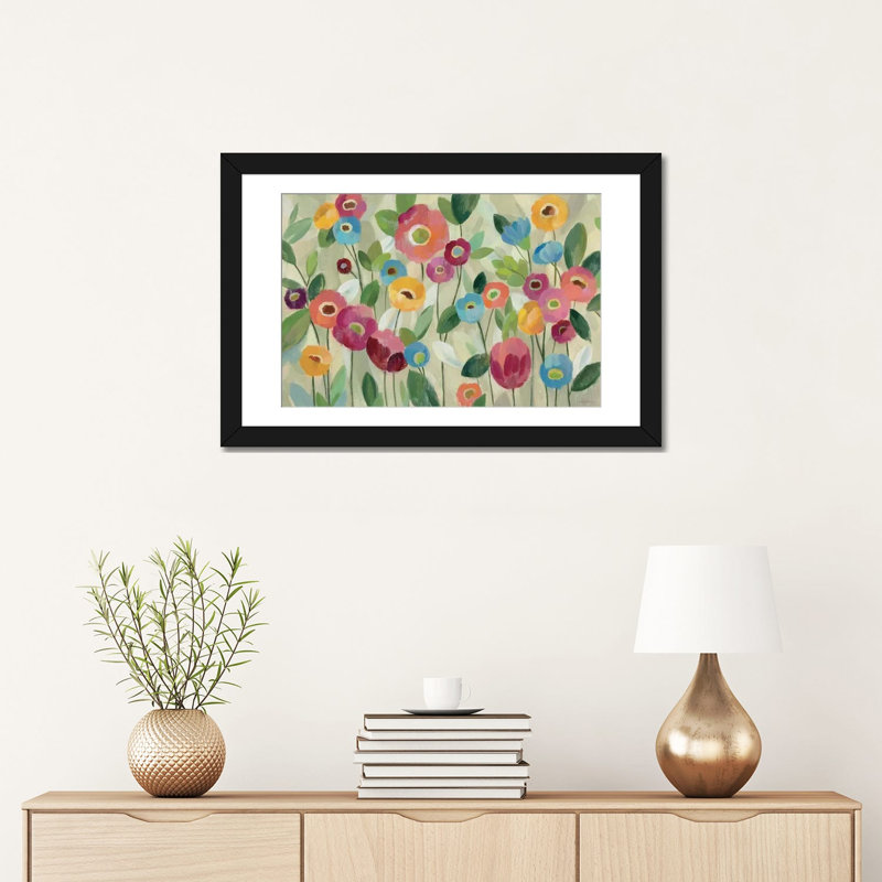 Esdert, conte de fées, art floral, H 16 po x l 24 po x P 1 po, Papier d'art encadré noir