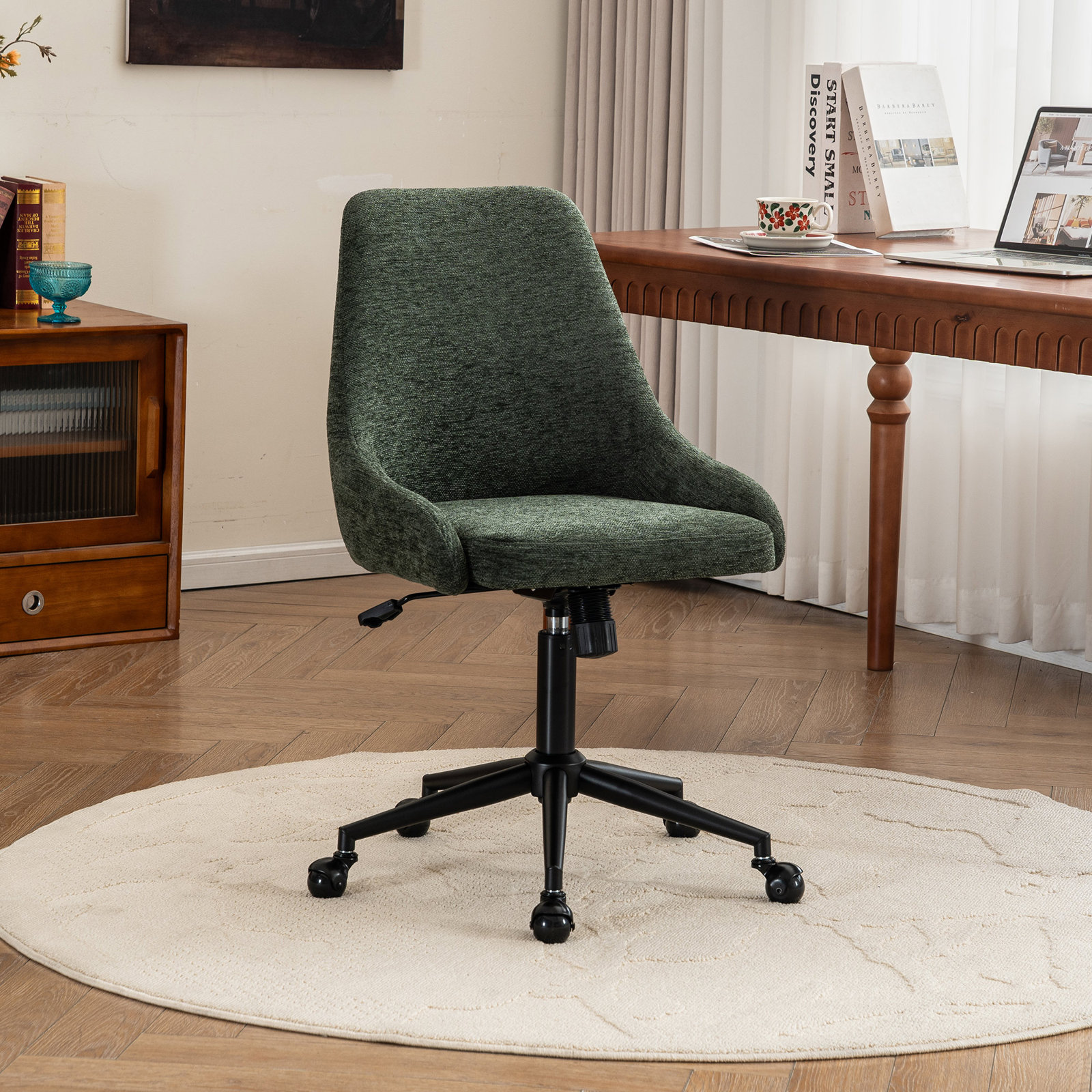 Vanora Office Chair, Green Chenille