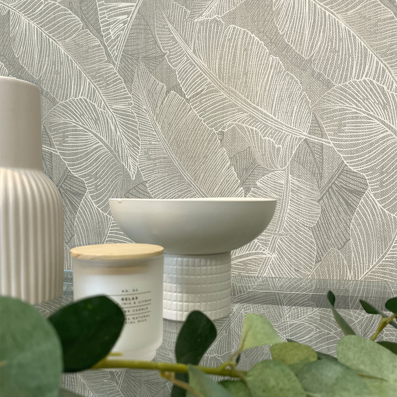 Barris 10.05m x 53cm Textured Matte Wallpaper Roll, Grey